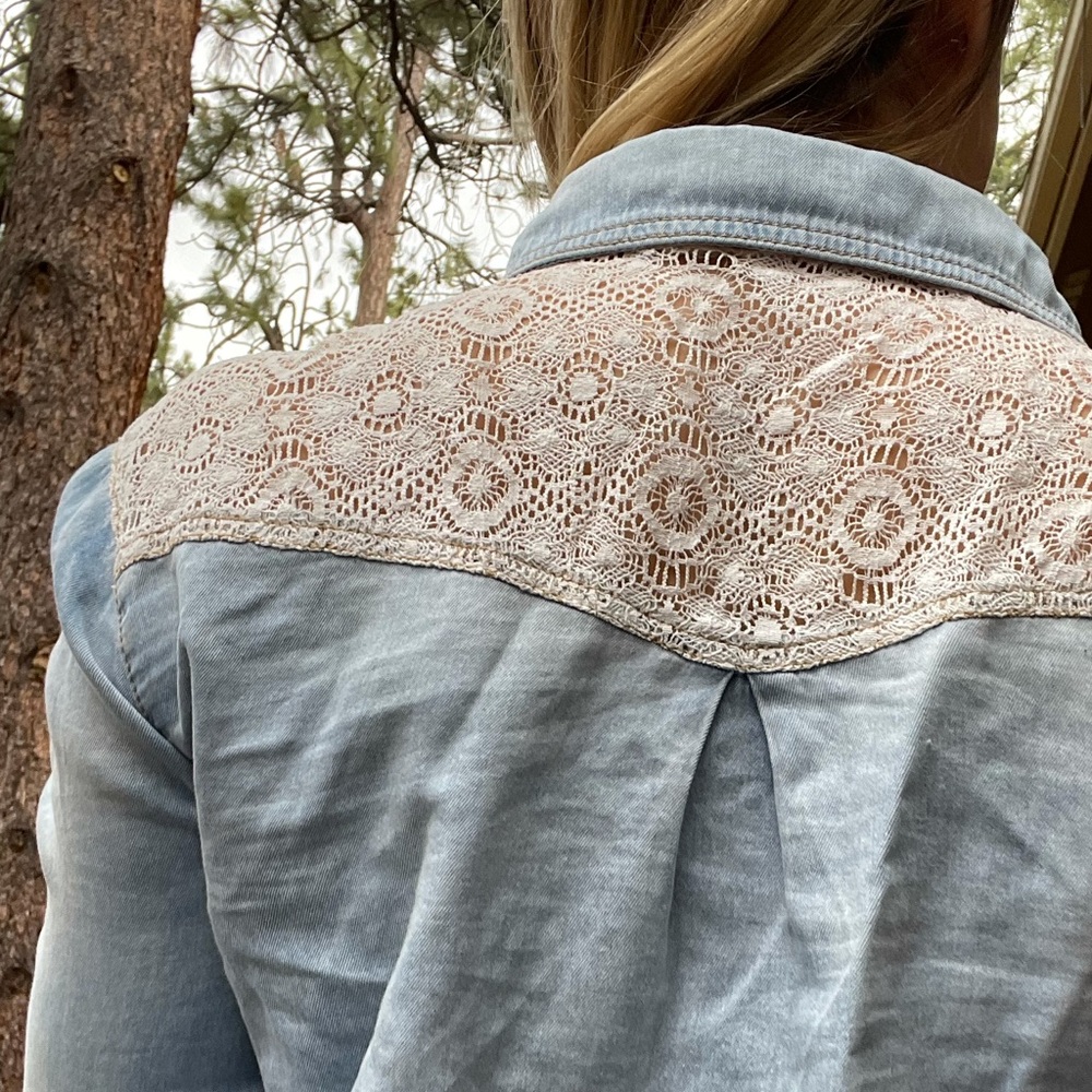 Cute Chambray and Knit Top